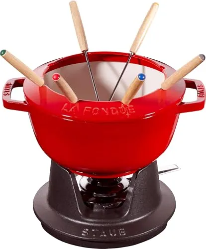 STAUB Fondue Set mit 6 Gabeln in rot von Staub
