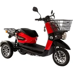 Rolektro E-Trike-Carrier 25 Rot - XXL-Gepäckträger - Motorroller mit 1000 Watt Motor und 70 km Reichweite, ideal für den Transport von Einkäufen und Lieferungen. Der geräumige Frontkorb und der große Gepäckträger bieten viel Stauraum.