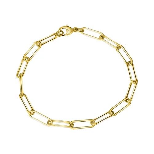 Glänzendes Gliederarmband aus 925 Sterling Silber vergoldet - Armband aus 925 Sterling Silber, 21 cm lang mit Karabiner-Verschluss, ideal für elegante Anlässe und als stilvolles Geschenk in einem Geschenketui.
