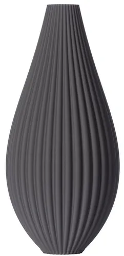 3D Vase Dekovase Sina L 30cm - Dunkelgrau - Elegante Bodenvase für Pampasgras und Trockenblumen, bruchsicher und aus kompostierbarem Bio-Kunststoff, ideal für Haushalte mit Kindern und Tieren.