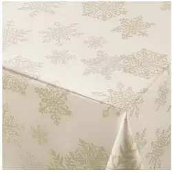 Beautex Tischdecke Lurex Tischdecke Weihnachten, Silber Gold glänzend, Weihnachtstisch (1-tlg) goldfarben 130 cm x 160 cm