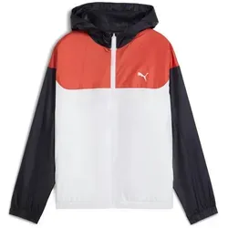 PUMA Unisex-Kinder Mesh Lined Windbreaker, PUMA White, 152 - Funktionsjacken mit atmungsaktivem Netzfutter, ideal für aktive Kinder und wechselhafte Wetterbedingungen.