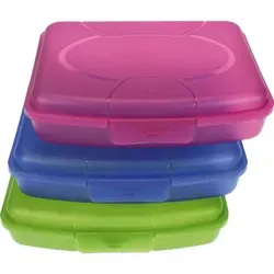 3x Brotdose Brotbüchse Butterbrotdose | Brotzeitbox Lunchbox Vesperdose Kinder - Blau/Rot/Grün