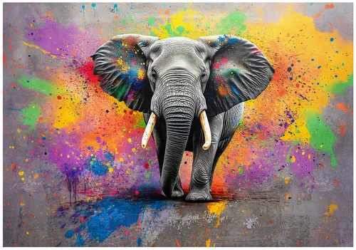 Wallarena Fototapete Elefant, Vlies, 400x280 cm - Vlies Fototapete für Kinderzimmer mit Elefantenmotiv in 400x280 cm. Strapazierfähig und formstabil, ideal für lebendige Raumgestaltungen. Inkl. Kleister und Montageanleitung für eine einfache Anbringung.