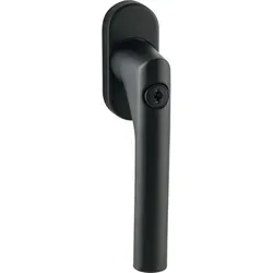 Marchesi Fenstergriff abschließbar Gehrung - Sicherheits-Fensterbeschlag in Edelstahl schwarz matt - Fenstersicherung mit Sperrzylinder und 2 Schlüsseln, ideal für zusätzlichen Schutz und Sicherheit in Ihrem Zuhause. Perfekt für moderne Fenster!