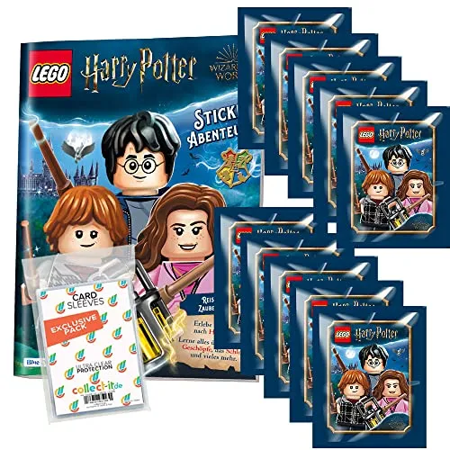 collect-it.de MY HOME OF CARDS + TOYS Exklusive Aufbewahrungshüllen im Bundle mit Lego Harry Potter - Reise in die Zauberwelt - Sammelsticker - 1 Sammelalbum + 10 Tüten