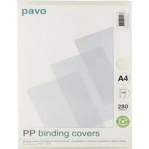 Pavo Bindefolien 8015283, A4, 0,28 mm, klar-transparent, PP, 100 Stück