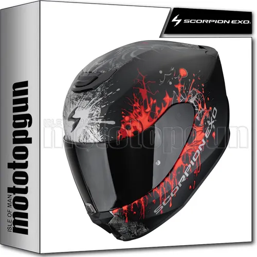 Scorpion EXO 391 Wolf Matt-Schwarz-Silber-Rot XL Motorradhelm - Robuster Integralhelm für Onroad und ATV, mit optimaler Belüftung und antiallergischem Innenfutter. Ideal für alle Jahreszeiten, inklusive Aufbewahrungstasche.