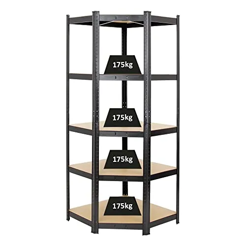 PROREGAL® Eckregal Ragnar 180x70x40cm - Eckregal für optimale Raumnutzung mit 175kg Traglast pro Fachboden. Ideal für Lager und Werkstatt. Einfache Steckmontage ohne Werkzeug in nur 20 Minuten.