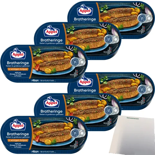 Appel Filetierte Bratheringe in würzigem Aufguss goldbraun gebraten 6x325g usy