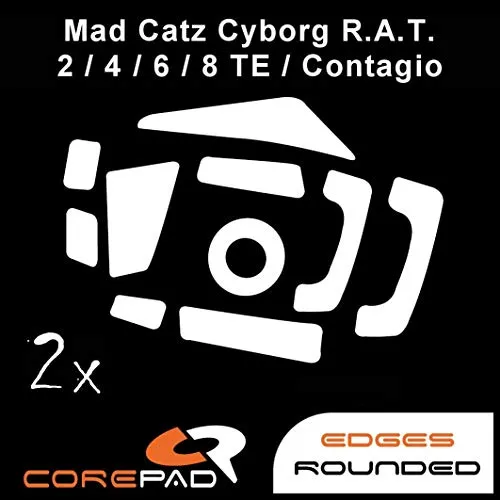 Corepad Skatez - PRO 148 - Mad Catz Cyborg R.A.T. Rat 2/4 / 6/8 TE/Contagio - Ersatz Mausfüße Replacement Mouse Feet