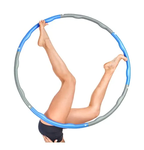 SCHNÜRRLIE Hula Hoop Fitnessreifen für Erwachsene und Kinder mit abnehmbaren 8 Elementen (Blau&Grau)
