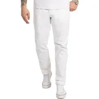 Indumentum Herren Chino Hose IR-506 - Regular Fit, Stretch, Weiß W33 L34 - Wanderhosen für modebewusste Herren, die mit ihrem Elasthan-Anteil hervorragenden Tragekomfort bieten und ideal für Büro, Alltag und Freizeit sind.