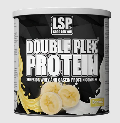 LSP DOUBLE PLEX® Whey Casein Protein Pulver (750g) - Vielseitiges Nahrungsergänzungsmittel für die Proteinversorgung, ideal zur Unterstützung der täglichen Ernährung. Genießen Sie den köstlichen Bananengeschmack!