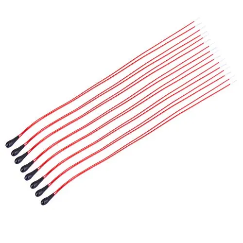 ViaGasaFamido 10-teiliger MF52BThermistor, hochempfindlicher Temperatursensor, Temperatursonden für 3D-Drucker-Heißbett-Hot-End-Extruder mit 60-mm-Lackdraht(10k)