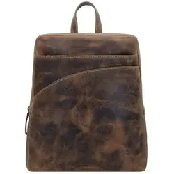 Greenburry Rucksack Vintage aus Leder - Hochwertiger Leder-Rucksack für Damen und Herren, mit praktischen Fächern und elegantem Design – ideal für den täglichen Gebrauch.