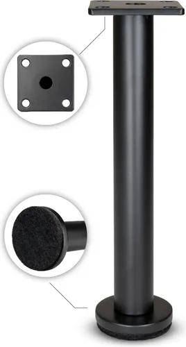 Möbelfuß Schwarz Matt Höhe 16 cm Möbelbein Sofa Bett Schränke Verstellbar [1 Stück]