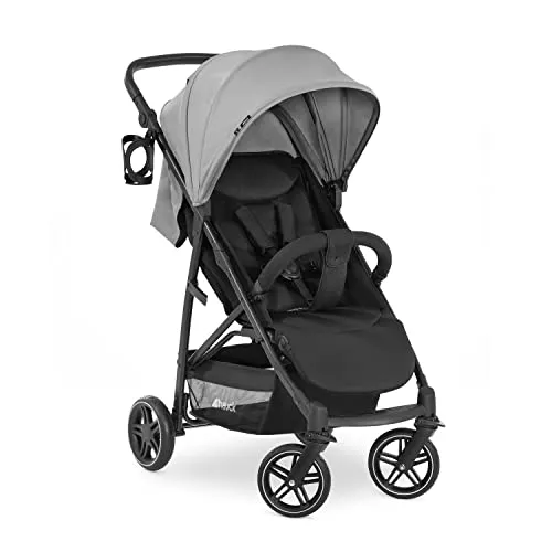 hauck Rapid 4R Plus, Grau - Kinderbuggy mit Liegefunktion ab Geburt bis 22 kg - UV Schutz 50+ - Klein Zusammenklappbar - Höhenverstellbarer Schieber mit Getränkehalter - Pannensichere Gummi Räder