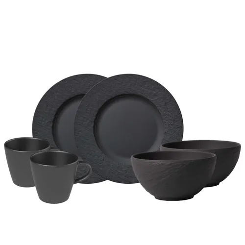 VILLEROY & BOCH Manufacture Rock Frühstücks-Set 6tlg. in schwarz von Villeroy & Boch