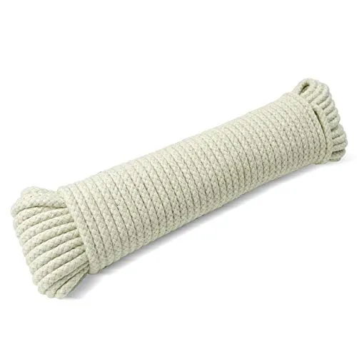 Wäscheleine für den Außenbereich, Wäscheleine für den Außenbereich, Mehrzweck, geflochtene Baumwolle, weiches Seil für Garten, Kunst und Handwerk, 4 mm (30 m)