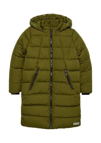 s.Oliver Funktionsmantel - Warmer Loose Fit Mantel mit Zwei-Wege-Zipper - Funktionsjacken für Kinder, ideal für kalte Tage mit praktischen Reißverschlusstaschen und stylishem Logo-Design.