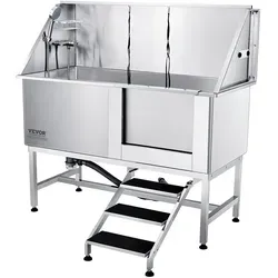 VEVOR Professionelle Hundepflegewanne 1574,8mm - Sonstiger Hundebedarf, hochwertige Edelstahlwanne für bis zu 200 kg schwere Hunde, gefaltetes Design für komfortables Arbeiten ohne Bücken.