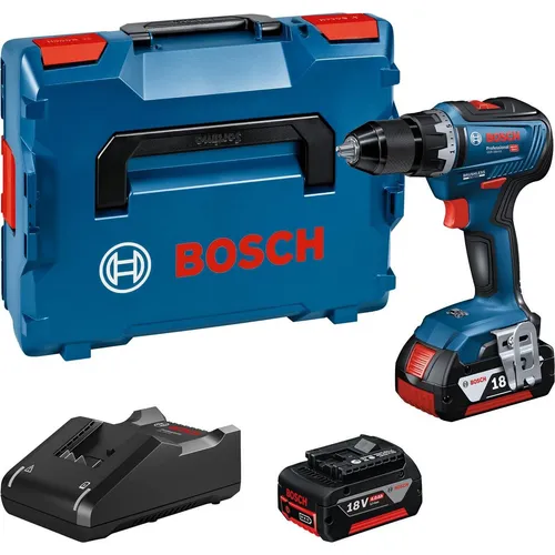BOSCH Professional GSR 18V-55 Akkuschrauber - Kraftvoller 18V-Bohrschrauber mit bürstenlosem Motor, 55 Nm Drehmoment und 1.750 min-1 für effizientes Arbeiten in Holz und Metall.