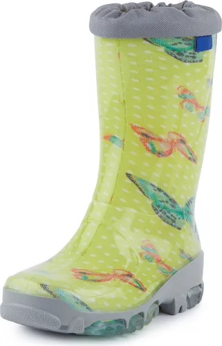 Ladeheid Kinder Mädchen Jungen Gummistiefel Regenschuhe LARB015 (Grün Schmetterling, 23)