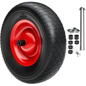 GARDEBRUK® Schubkarrenrad PU Vollgummi 4.80/4.00-8 - Pannensicheres Schubkarrenrad mit 200kg Tragkraft, ideal für Garten und Baustelle. Vollgummireifen bieten hohen Fahrkomfort und perfekten Grip auf unebenen Böden.