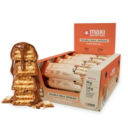 MaxiNutrition Double Milk Spread Protein Waffle Bar – 26% Eiweiß, 12 Riegel