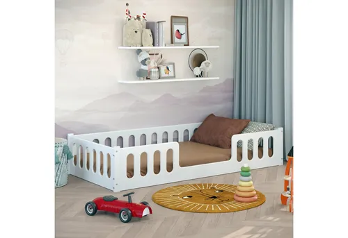 CADANI Monte 2in1 Bodenbett 90x200 cm in weiß von CADANI