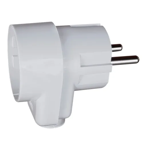 Schuko Stecker mit Steckdose Schutzkontakt-Stecker Durchgangs-Zwischenstecker