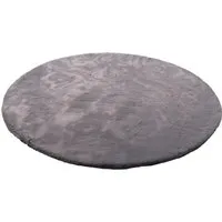 Pergamon Luxus Super Soft Fellteppich Plush Grau Rund – 3 Größen - Hochwertiger Teppich aus 100% Polyester, mit ca. 25 mm Gesamthöhe. Ideal für Fußbodenheizung, pflegeleicht und flusenfrei – für ein gemütliches Ambiente.