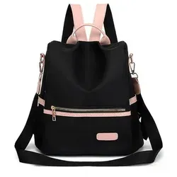 Damen Rucksack wasserdicht schwarz pink – Stylischer Cityrucksack für Alltag und Schule