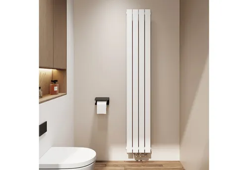 EMKE Heizkörper Anthrazit/Weiß Flach Design 30cm, Vertikal, 559W für 8qm - Klassischer EMKE Flachrohr-Heizkörper, ideal für schnelle Wärme in jedem Raum. Mit verstellbaren Wandhalterungen für einfache Montage und in verschiedenen Farben erhältlich – perfekt für jeden Wohnstil.