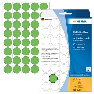 HERMA Etiketten Vielzweck-Etiketten 19mm grün VE=1280 Stück