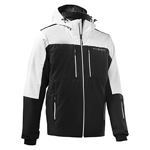 Black Crevice Herren Skijacke, 10.000mm Wassersäule, atmungsaktiv, schwarz/weiß, XXL