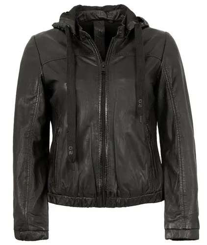 Gipsy by Mauritius Lederjacke G2wmaev Sf Lelev Gipsy - Damen Lederjacke Lammnappa Blouson Kapuze schwarz