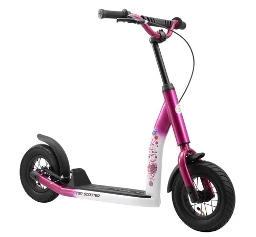 STAR SCOOTER Tretroller für Kinder ab 5 Jahren | 10 Zoll Sport Pink - Roller/Kickboards mit langlebigem Stahlrahmen und 10 Zoll Luftreifen für ein komfortables Fahren über jedes Gelände. Ideal für Kinder ab 5 Jahren, sicher und leicht zu lenken.