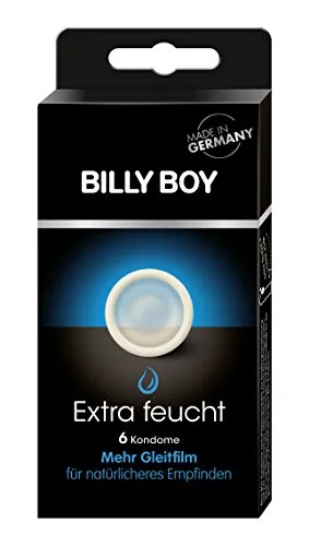 BILLY BOY Extra feucht - transparente Kondome mit mehr Gleitfilm, 6 Stück