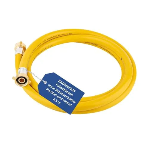 BADfabrik24 Füllschlauch DN 20 – Heizungsbefüllschlauch 2,5 m, flexibel & robust, ohne Schlauchhalter – für temporäre Befüllung von Heizungsanlagen, knickfest mit Messinganschlüssen