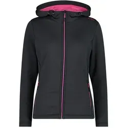 CMP Woman Jacket Fix Hood Damenjacke - Laufjacke für Damen aus Stretch Performance Fleece, mit Kapuze und elastischen Einsätzen für optimale Bewegungsfreiheit, ideal für sportliche Aktivitäten im Freien.