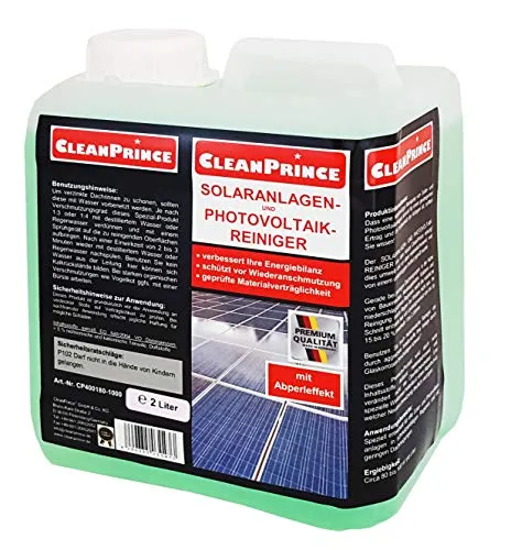 CleanPrince Solaranlagen - Reiniger für Photovoltaikanlagen - Waschmittel für die materialschonende Reinigung von Solaranlagen, ideal für schmutzanfällige Regionen und sorgt für optimale Energieausbeute.
