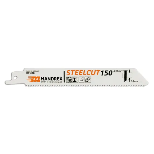 MandreX Säbelsägeblatt Metall STEELCUT Tigersägeblatt mit 150 mm Länge 2er Pack