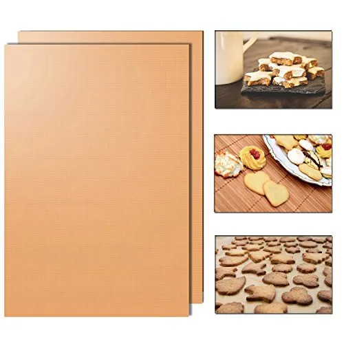 Backmatte 33 x 40cm Wiederverwendbare hitzebeständiger Backpapier Ersatz mit Antihaftbeschichtung (2x)