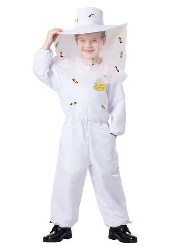 Dress Up America Weiß Biene Aufpasser für Kinder - Kostüm Enthält A Overall &