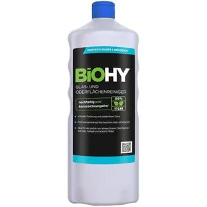 BiOHY Glasreiniger 200-faches Konzentrat, mit Abperleffekt, Flasche 1 Liter