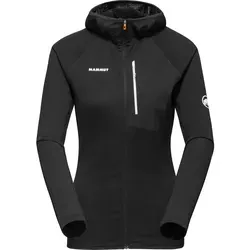 Mammut Women's Aenergy Light Midlayer Hooded Jacket - Funktionsjacke für Skitouren und Alpinklettern, leicht und flexibel dank Polartec Material; Farbe: Schwarz, Größe: M; ideal als Midlayer für Outdoor-Aktivitäten.