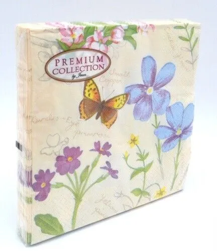 Frühlings-Lunch-Servietten Schmetterling 20 Stück 33 x 33 cm
