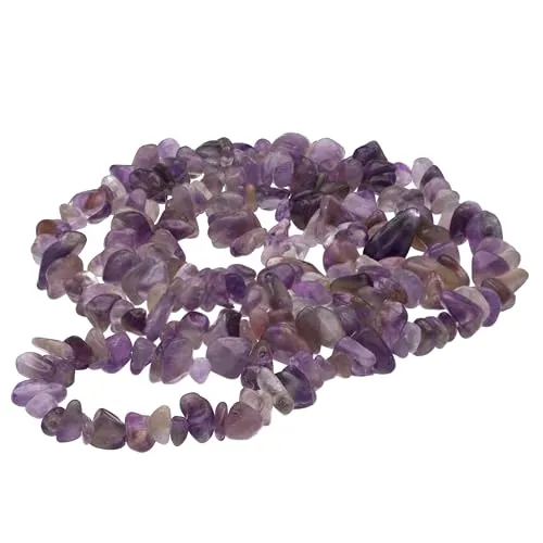 Lebensquelle Plus Splitterkette | Endlos ohne Verschluss | 80-90 cm lang | Edelstein Splitter Kette (Amethyst)